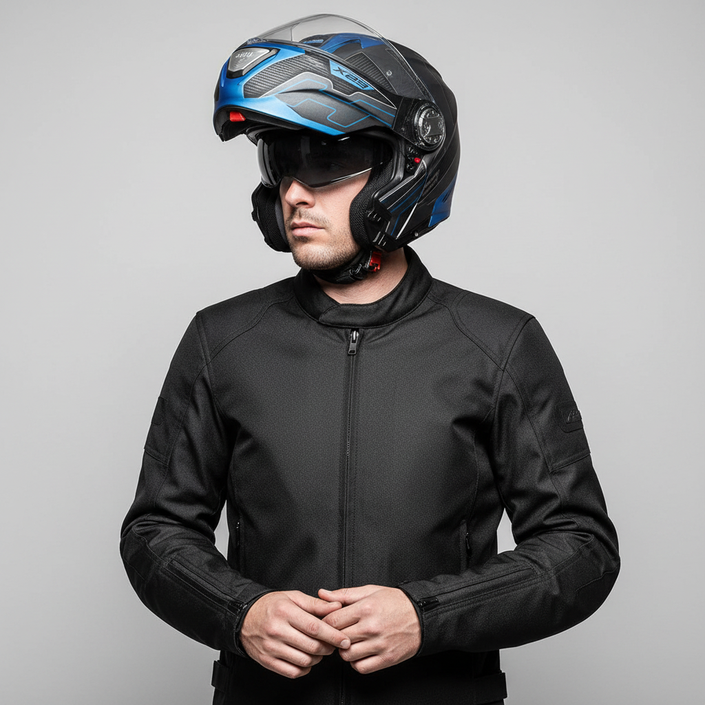 Givi X.23 Sidney Protect Titanio Opaco/Nero/Blu – Casco Modulare P/J ECE 22.05 - Moon Bike - Vista 11