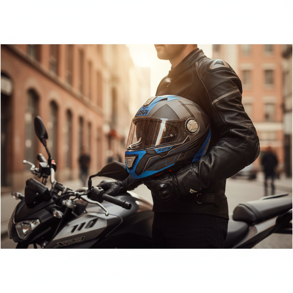 Givi X.23 Sidney Protect Titanio Opaco/Nero/Blu – Casco Modulare P/J ECE 22.05 - Moon Bike - Vista 15