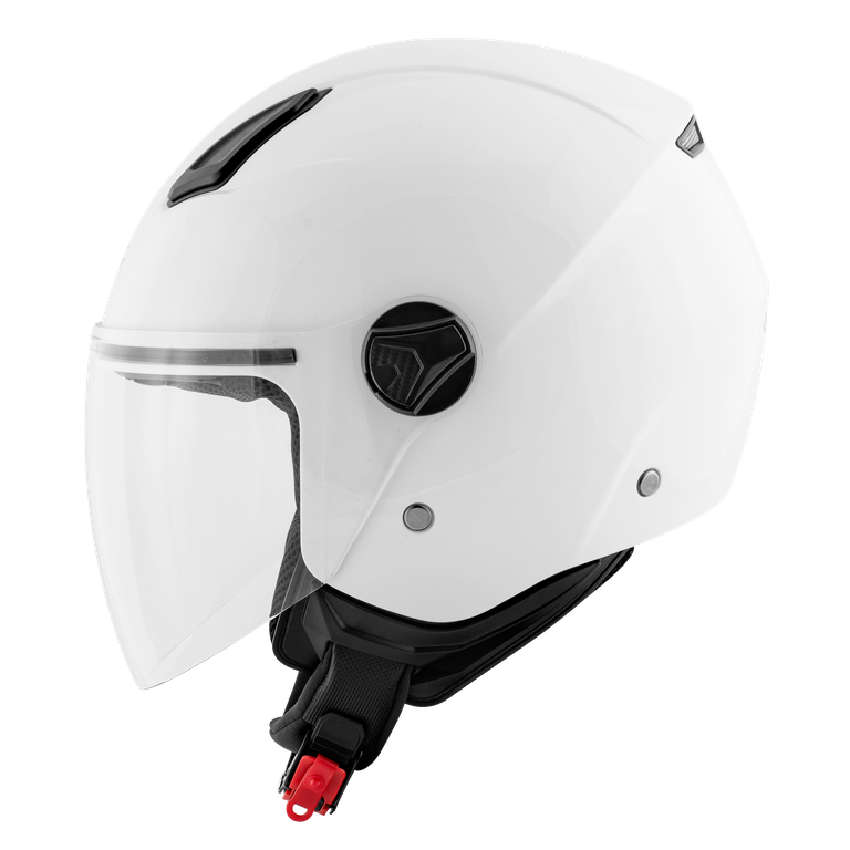 Casco Demi-Jet Kappa KV28 Evo Join Bianco Lucido – vista laterale