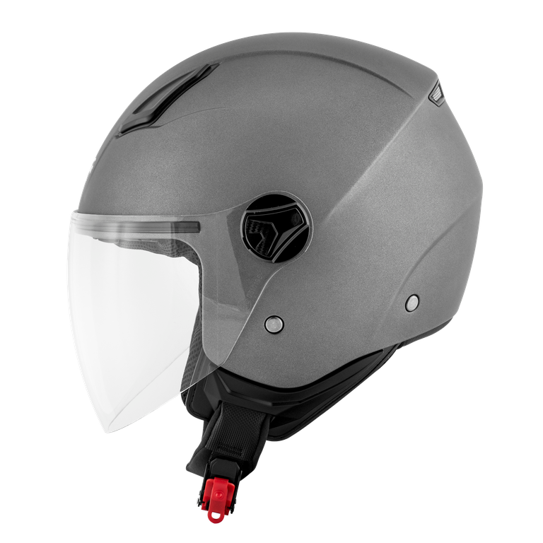Casco Demi-Jet Kappa KV28 Evo Join Titanio Opaco – vista laterale