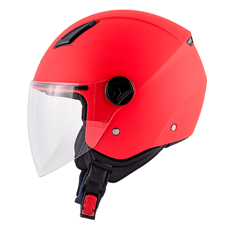 Casco Demi-Jet Kappa KV28 Evo Join Rosso/Bordeaux – vista laterale