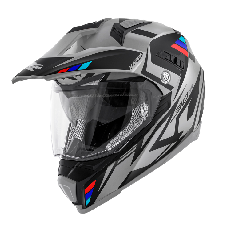 Casco Integrale Enduro Kappa KV30 Grayer Grigio/Nero – vista laterale