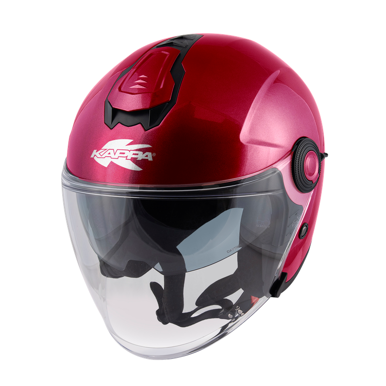 Casco Jet Kappa KV35 Bordeaux Lucido – vista laterale