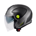 Casco Jet Kappa KV35 Dexter Titanio/Nero/Giallo – vista laterale