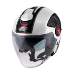 Casco Jet Kappa KV35 Dexter Bianco/Nero/Rosso – vista laterale