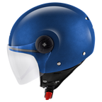 Kappa Moto Kappa KV40 EVO Basic Casco Demi-Jet Blu Metallizzato Opaco – Doppia Calotta Leggero ECE 22.06 Nero Caschi aperti - Moon Bike - Vista 1