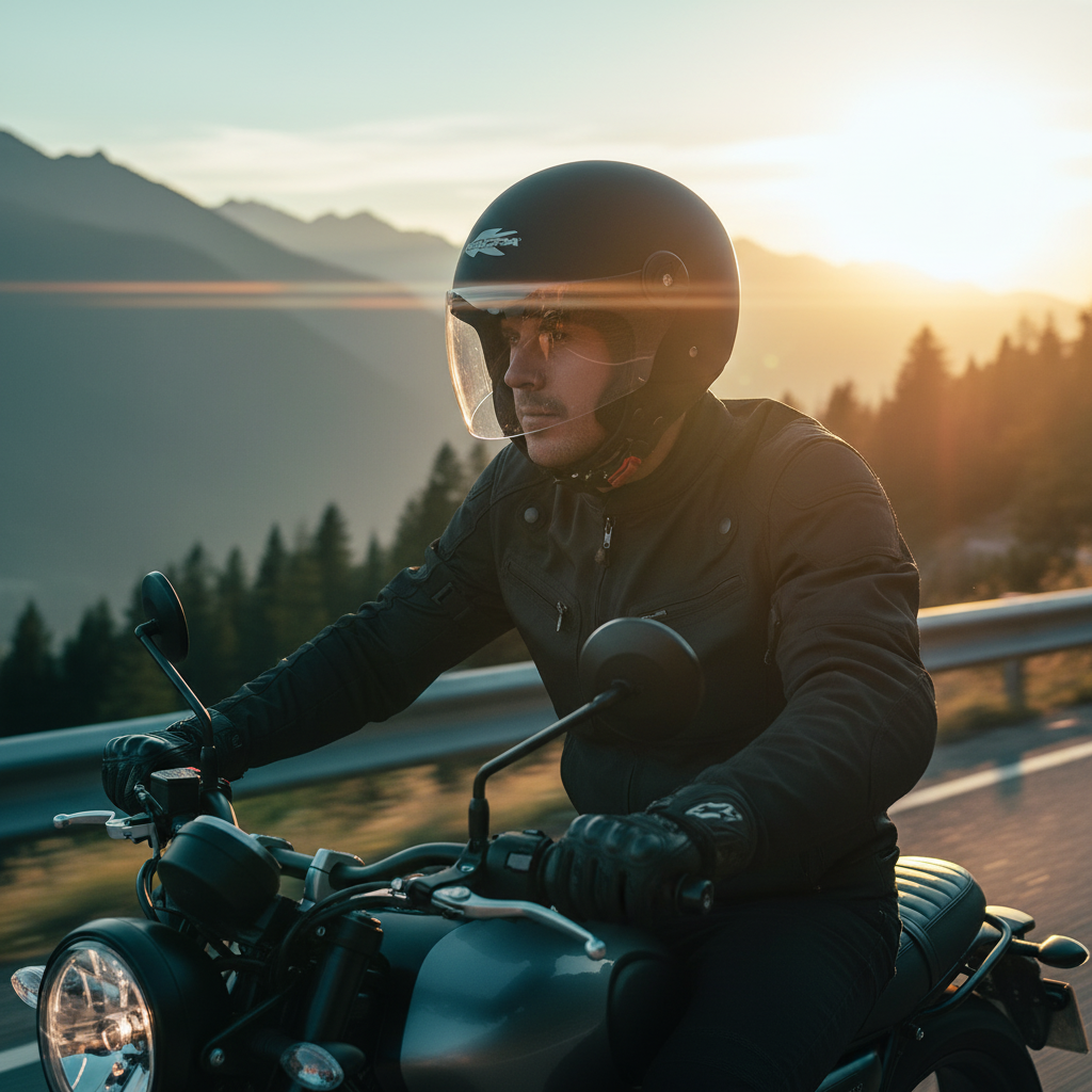Kappa KV40 EVO Basic Casco Demi-Jet Nero Opaco – Doppia Calotta Leggero Moto Scooter - Moon Bike - Vista 11