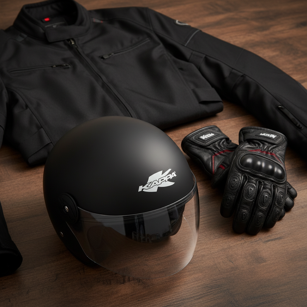 Kappa KV40 EVO Basic Casco Demi-Jet Nero Opaco – Doppia Calotta Leggero Moto Scooter - Moon Bike - Vista 6