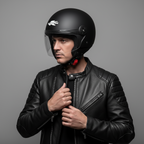 Kappa KV40 EVO Basic Casco Demi-Jet Nero Opaco – Doppia Calotta Leggero Moto Scooter - Moon Bike - Vista 7
