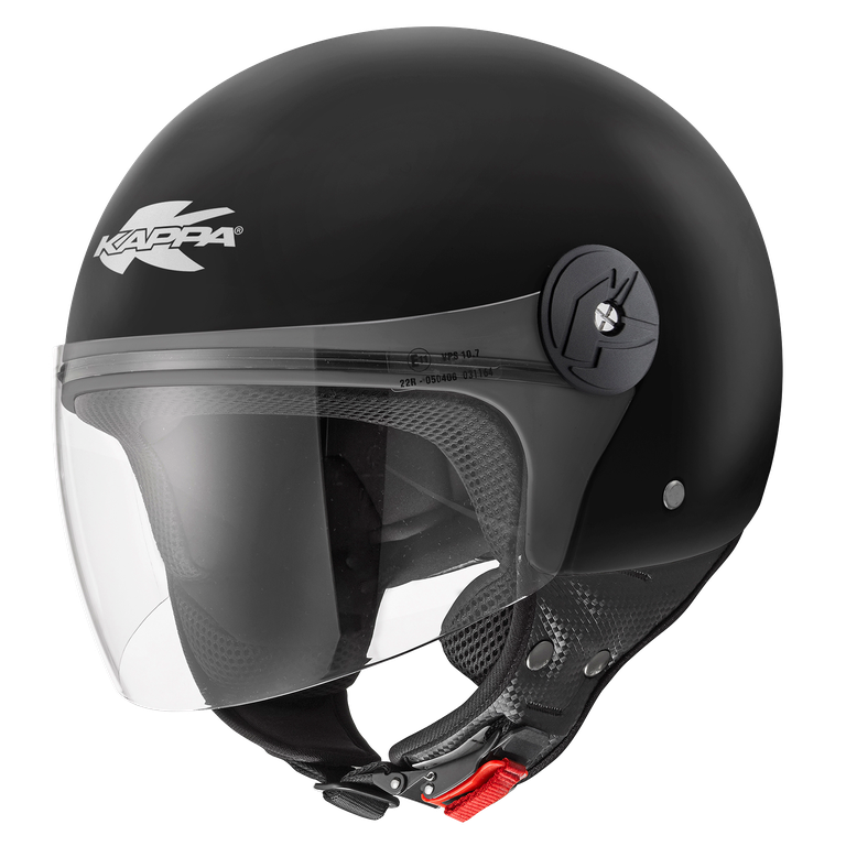 Kappa KV40 EVO Basic Casco Demi-Jet Nero Opaco – Doppia Calotta Leggero Moto Scooter