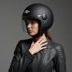 Kappa KV40 EVO Basic Casco Demi-Jet Nero Opaco – Doppia Calotta Leggero Moto Scooter - Moon Bike - Vista 8
