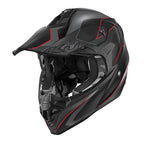 Casco Cross Kappa KV49 Evo Chaser Nero/Grigio/Rosso – vista tre quarti sinistra