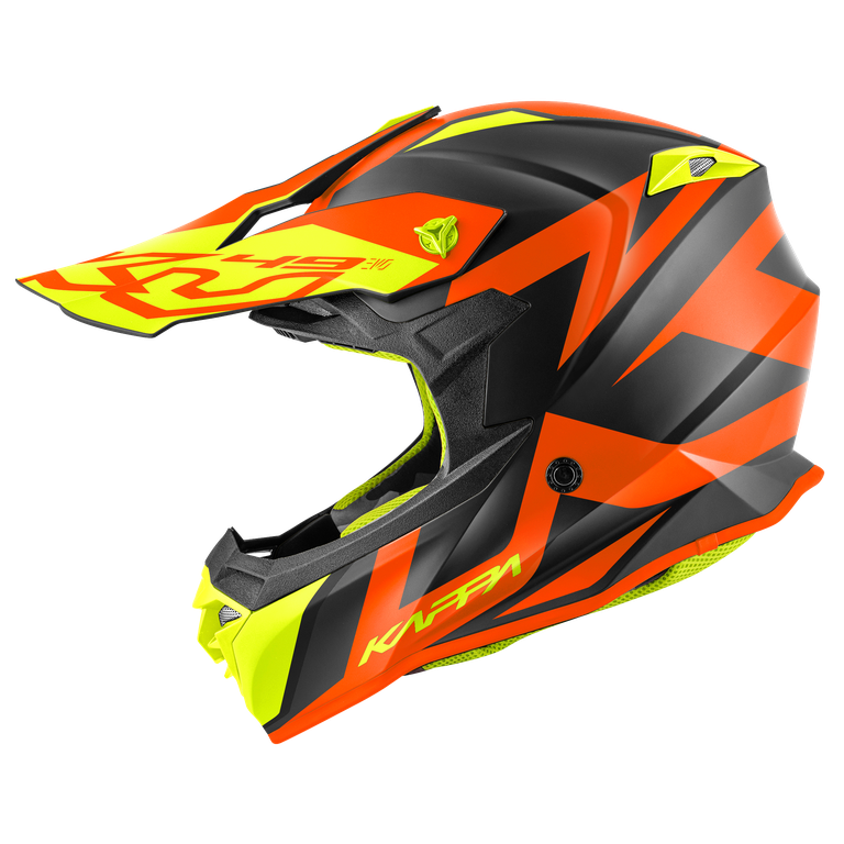 Casco Cross Kappa KV49 Great Nero/Arancione – vista laterale