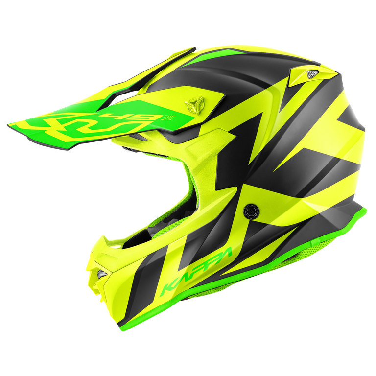 Casco Cross Kappa KV49 Great Nero/Giallo – vista laterale