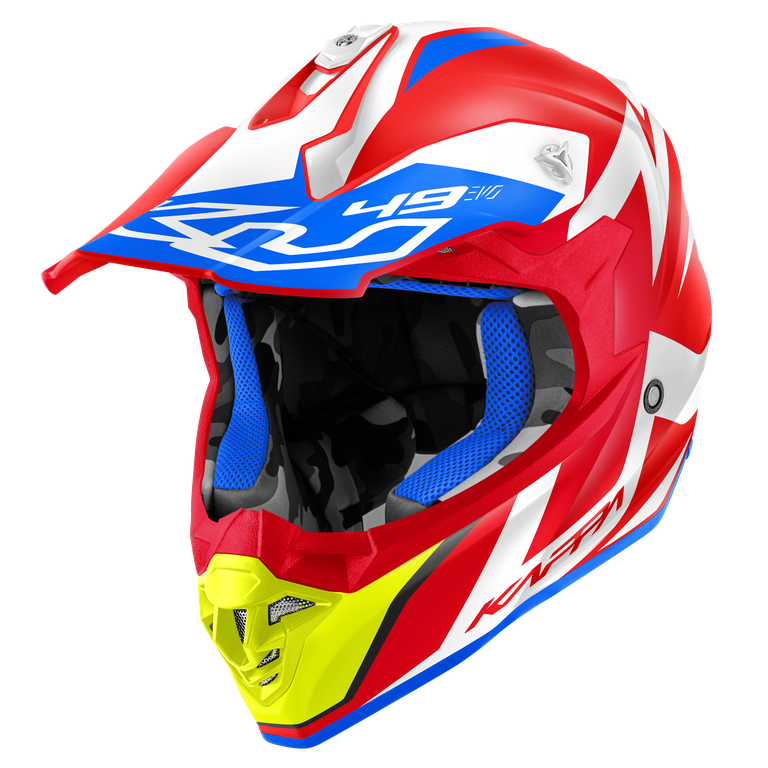 Casco Cross Kappa KV49 Great Rosso/Bianco – vista laterale