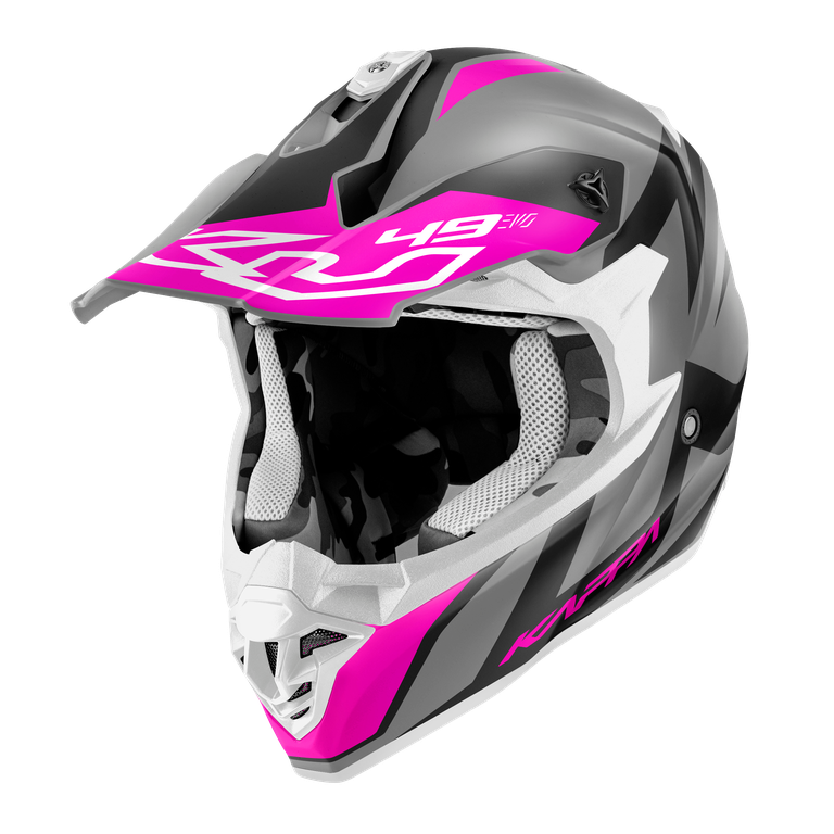 Casco Cross Kappa KV49 Great Titanio/Porpora – vista laterale