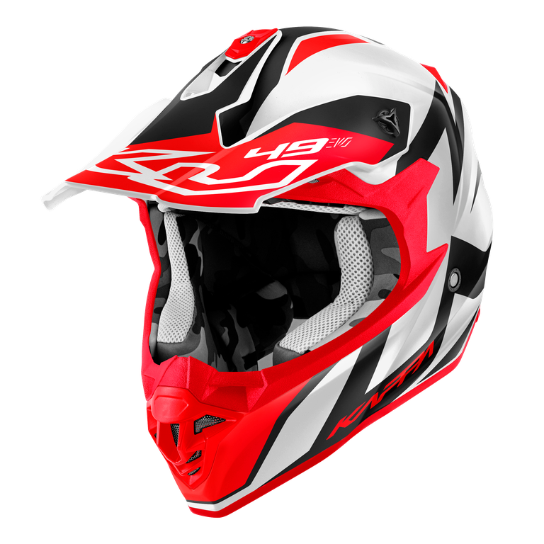 Casco Cross Kappa KV49 Great Bianco/Rosso/Blu – vista laterale