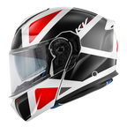 Casco Modulare Kappa KV50 Galaxy Bianco Lucido/Nero/Rosso/Titanio – vista laterale