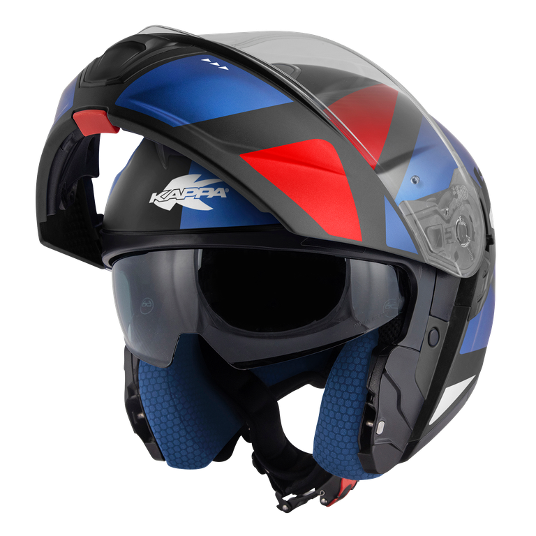 Kappa KV50 GALAXY - Nero Opaco / Blu Metallizzato / Bianco / Rosso