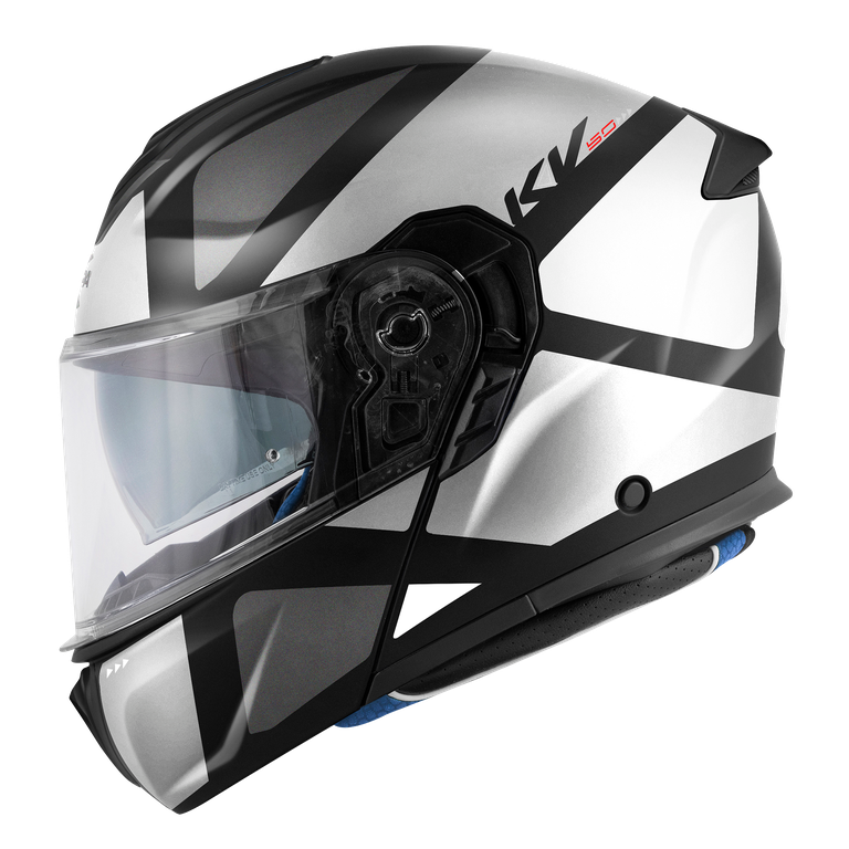 Casco Modulare Kappa KV50 Galaxy Nero Opaco/Argento/Titanio/Bianco – vista laterale