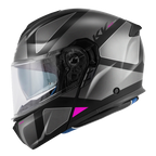 Casco Modulare Kappa KV50 Galaxy Nero Opaco/Titanio/Argento/Fucsia – vista laterale