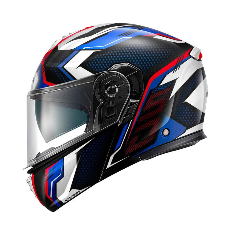 Casco Modulare Kappa KV50 Escalade Bianco/Blu/Rosso – vista laterale