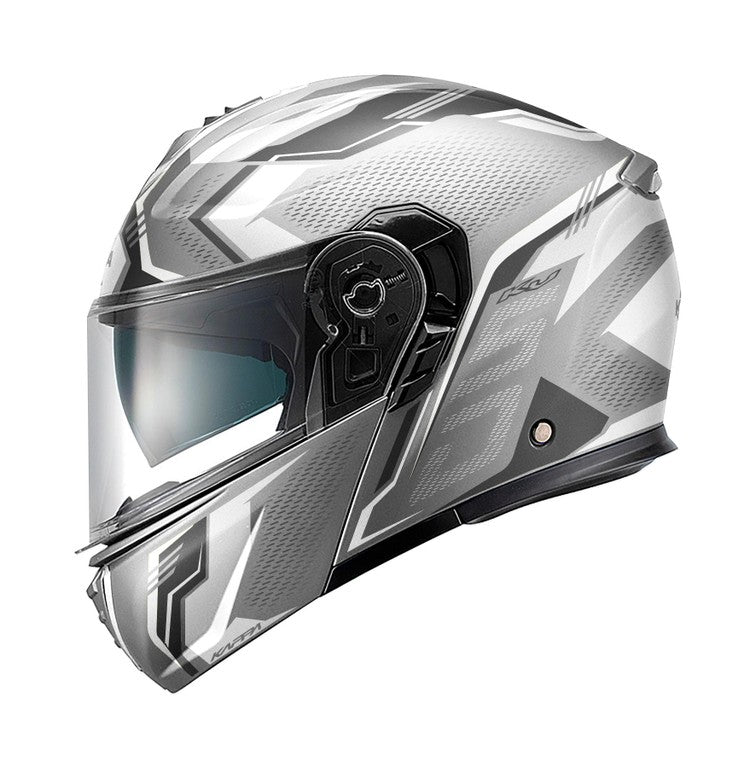Casco Modulare Kappa KV50 Escalade Argento/Titanio – vista laterale