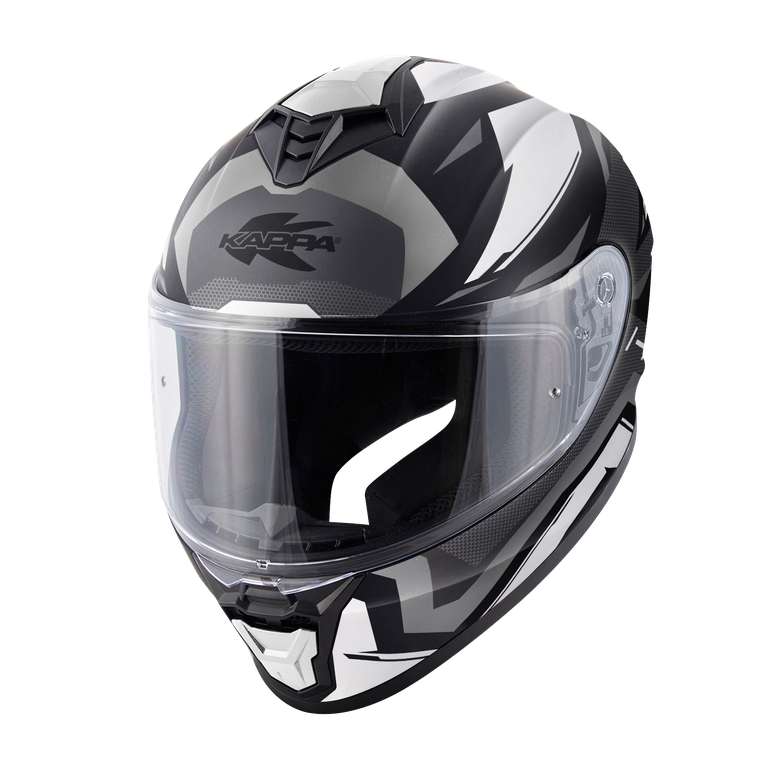 Casco Integrale Kappa KV51 Insert Nero Opaco/Grigio/Bianco – vista laterale
