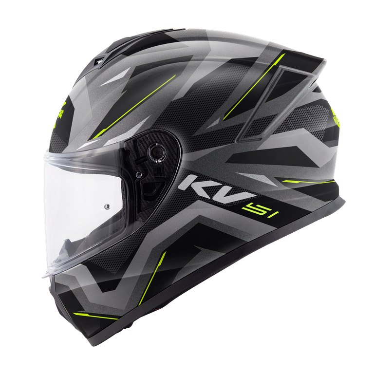 Casco Integrale Kappa KV51 Insert Titanio Opaco/Nero/Grigio/Giallo – vista laterale