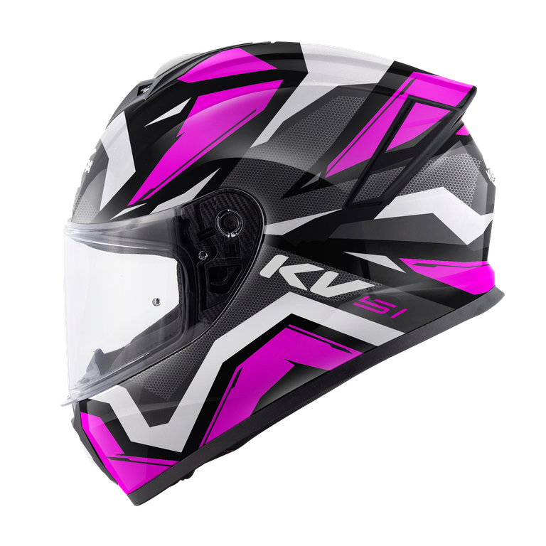 Casco Integrale Kappa KV51 Insert Nero Lucido/Fucsia/Bianco/Grigio – vista laterale