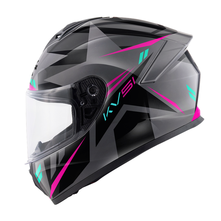 Casco Integrale Kappa KV51 Zenith Grigio/Nero/Pesca/Fucsia – vista laterale
