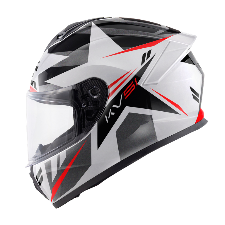 Casco Integrale Kappa KV51 Zenith Bianco/Nero/Rosso – vista laterale