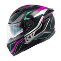 Casco Integrale Kappa KV52 Atlantic Nero Opaco/Fucsia/Blu/Argento – vista laterale
