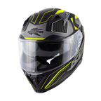 Casco Integrale Kappa KV52 Atlantic Nero Opaco/Giallo Fluo/Titanio/Grigio – vista laterale