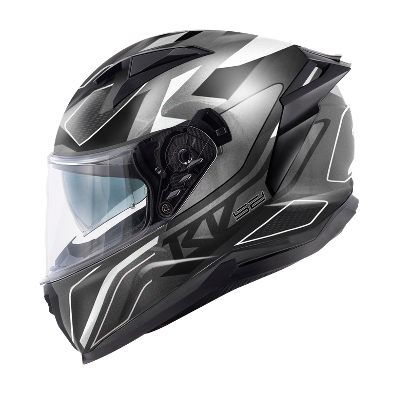 Casco Integrale Kappa KV52 Atlantic Titanio Opaco/Nero/Argento – vista laterale