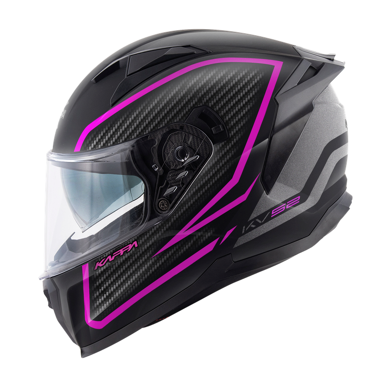 Casco Integrale Kappa KV52 Kronos Nero/Titanio/Fucsia – vista laterale