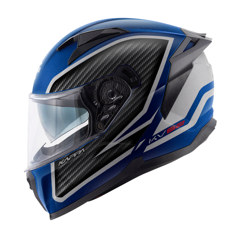 Casco Integrale Kappa KV52 Kronos Blu/Rosso/Grigio – vista laterale