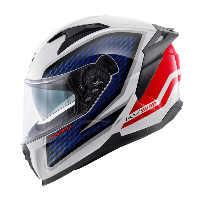 Casco Integrale Kappa KV52 Kronos Bianco/Blu/Rosso – vista laterale