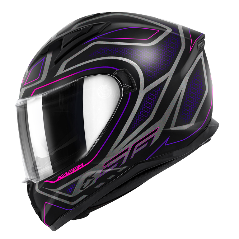 Casco Integrale Kappa KV56 Neon Nero/Fucsia – vista laterale