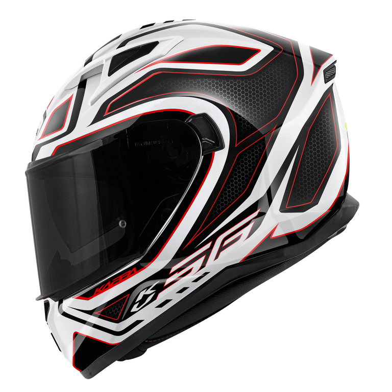 Casco Integrale Kappa KV56 Neon Bianco/Rosso – vista laterale