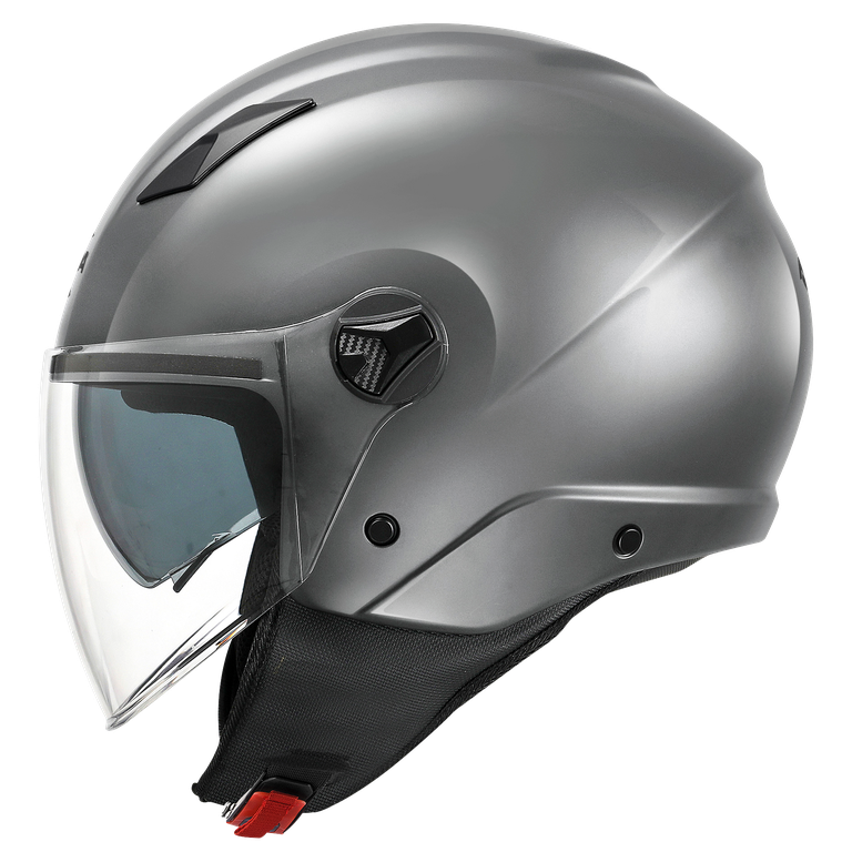 Casco Demi-Jet Kappa KV57 Basic Grigio Lucido con Doppia Visiera - Moon Bike - Vista 1