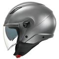 Kappa Moto Casco Demi-Jet Kappa KV57 Basic Grigio Lucido con Doppia Visiera Grigio Caschi aperti - Moon Bike - Vista 1