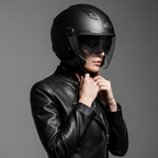 Casco Demi-Jet Kappa KV57 Basic Nero Opaco con Doppia Visiera - Moon Bike - Vista 7