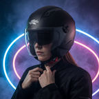 Casco Demi-Jet Kappa KV57 Basic Nero Opaco con Doppia Visiera - Moon Bike - Vista 9