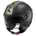 Casco Demi-Jet Kappa KV57 Striker Nero/Titanio/Giallo – vista laterale