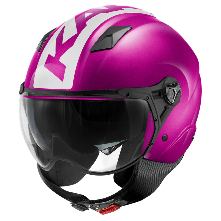 Casco Demi-Jet Kappa KV57 Striker Porpora/Bianco – vista laterale