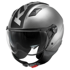 Casco Demi-Jet Kappa KV57 Striker Titanio/Nero – vista laterale