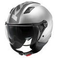 Casco Demi-Jet Kappa KV57 Striker Argento/Titanio – vista laterale
