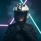 Casco Demi-Jet Kappa KV57 Striker Bianco/Nero – ECE 22.06 doppia visiera - Moon Bike - Vista 8