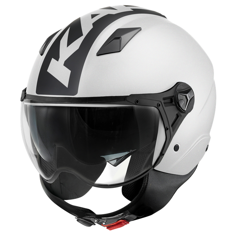 Casco Demi-Jet Kappa KV57 Striker Bianco/Nero – ECE 22.06 doppia visiera - Moon Bike - Vista 1